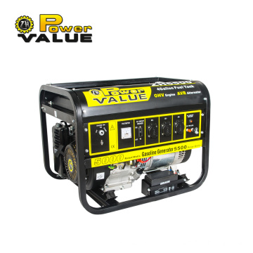 Nuevo diseño Precio competitivo Electric 188F OHV Motor 13hp Un solo fase 100% Cobre Wire 5KW 6KW 5KVA Gasoline Generator